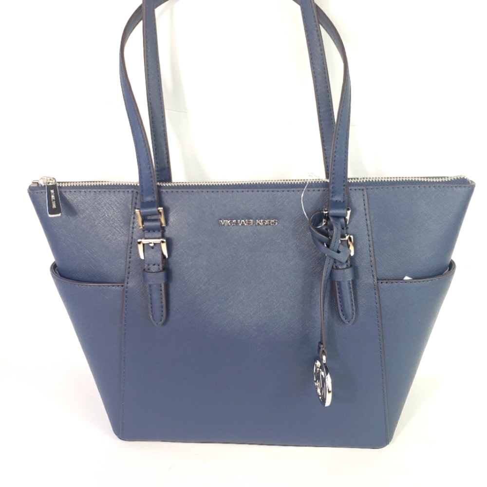 Michael Kors Charlotte Navy MK large tote